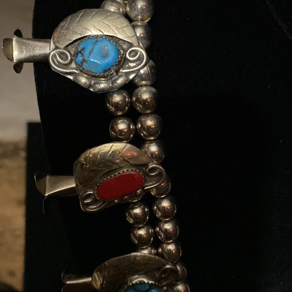 Native American Indian Squash Blossom Necklace. - Picture 2 of 11